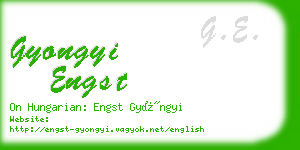 gyongyi engst business card